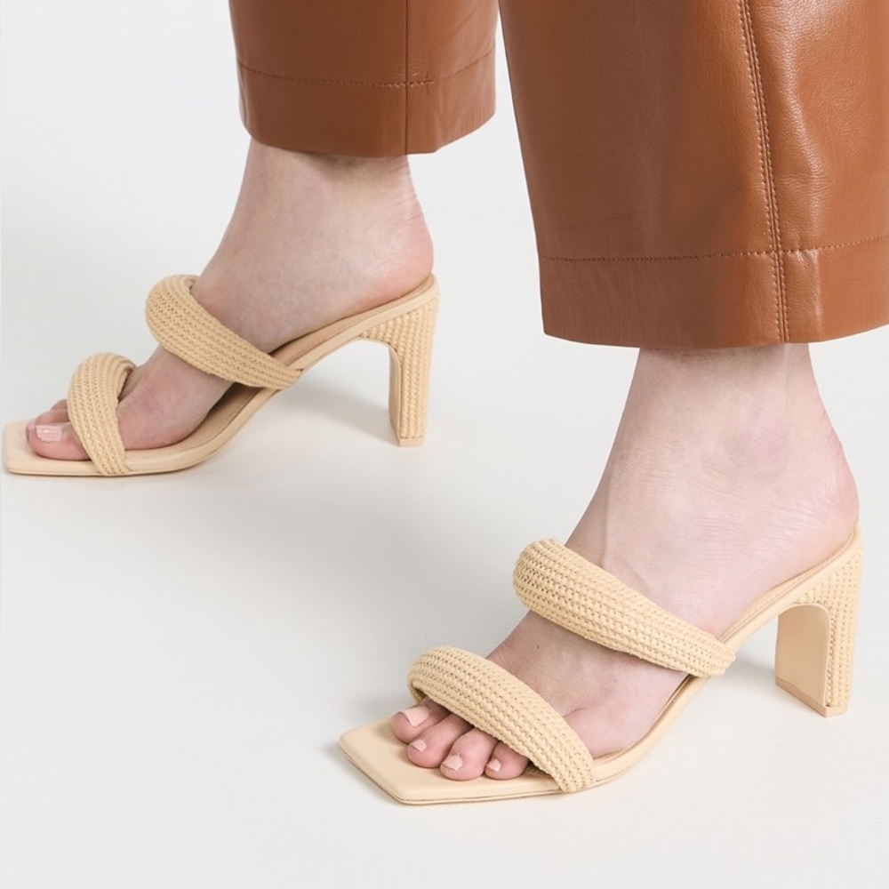 SIMKHAI Puffy Strap Raffia Sandals - Picture 15 of 15
